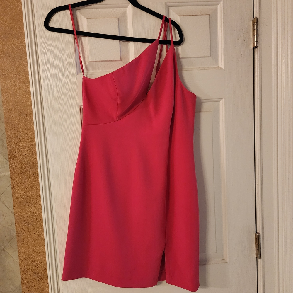 BCBGMaxAzria One Shoulder Pink Dress